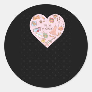 Sticker Rond Prendre Soin De Vous-Même Sensibilisation À La San