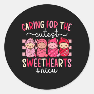 Sticker Rond Prendre soin des plus mignons amours Infirmière en