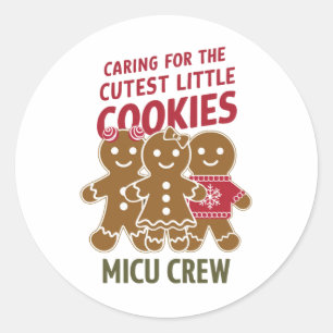 Sticker Rond Prendre Soin Des Plus Mignons Petits Cookies Infir