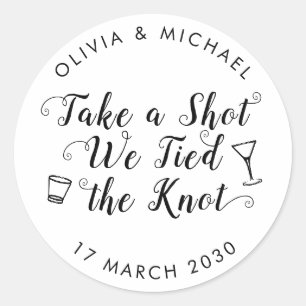 Sticker Rond Prendre un coup de fil le noeud Mariage boire Favo
