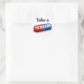 Sticker Rond Prendre une pilule de refroidissement (Sac)