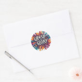 Sticker Rond Prenez la gloire. (Enveloppe)