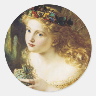 Sticker Rond Prenez le juste visage de la femme