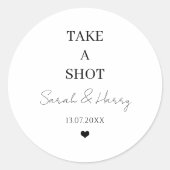 Sticker Rond Prenez Un Balade Mariage Moderne Faveurs Papier À (Devant)