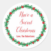 Sticker Rond Prenez un doux Noël, une retraite (Devant)