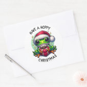 Sticker Rond Prenez un Noël Hoppy | Pun de grenouille (Enveloppe)