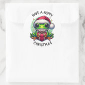 Sticker Rond Prenez un Noël Hoppy | Pun de grenouille (Sac)