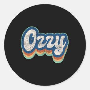 Sticker Rond Prénom Ozzy Boy Style Vintage les années 70 80s Pe
