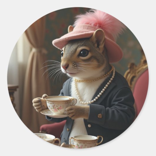 Sticker Rond Prenons du thé (Devant)