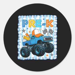 Sticker Rond Préparation Pré-maternelle Retour à l'école Camion