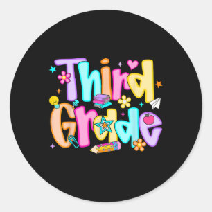 Sticker Rond Préparatoire Troisième Année Byck À L'école Enseig