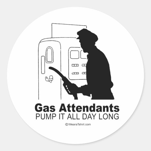 Sticker Rond Préposés aux pompes (Devant)