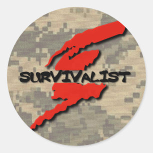 Sticker Rond Prepper Survivalist