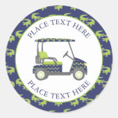 Sticker Rond Preppy Alligators Golf Cart (Devant)
