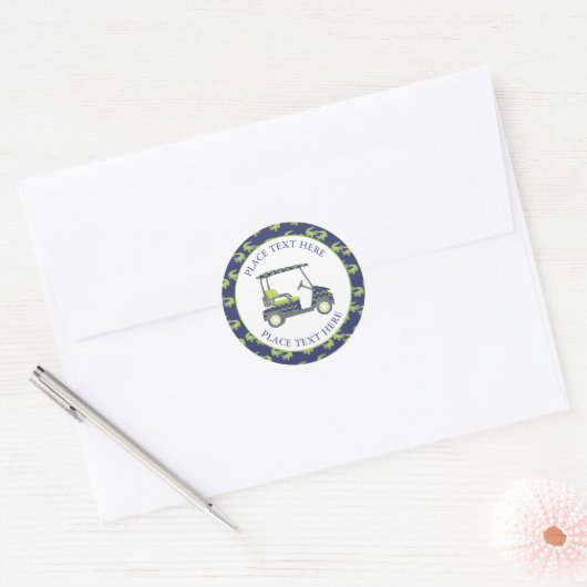 Sticker Rond Preppy Alligators Golf Cart (Enveloppe)