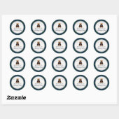 Sticker Rond Preppy Bear Tartan Plaid Boy Birthday Envelope  (Feuille)