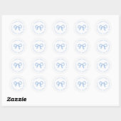 Sticker Rond Preppy Blue Bow Baby shower Adresse de retour (Feuille)