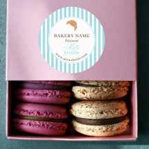 Preppy Blue Brown Stripes Bakery Logo Product