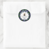 Sticker Rond Preppy Coquette Bow Bear Tartan Birthday Favor (Sac)