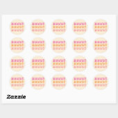 Sticker Rond Preppy Girly Howdy Hot Rose Orange (Feuille)