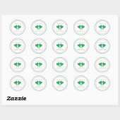 Sticker Rond Preppy Green and Pink Wedding Pickleball (Feuille)