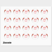 Sticker Rond Preppy Lobster Seaside Bachelorette Party (Feuille)