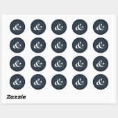 Sticker Rond Preppy Luxury Monogram Script Ampersand Mariage (Feuille)