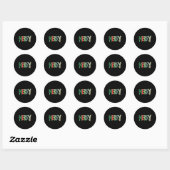 Sticker Rond Preppy Merry,christmas Funny Froral Checkered Gift (Feuille)