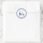 Sticker Rond Preppy Patriotic Crabs Golf Cart (Sac)