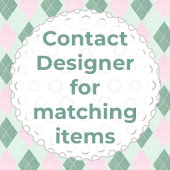 Sticker Rond Preppy Pink Green Golf Panier Bébé Fille Douche Fa