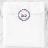 Sticker Rond Preppy Sea Turtles Golf Cart (Sac)