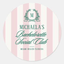 Preppy Stripe Bachelorette Social Club Bride Name