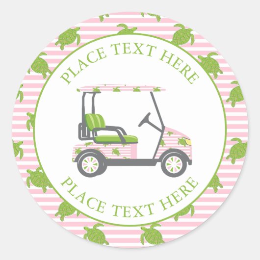 Sticker Rond Preppy Turtles Golf Cart (Devant)
