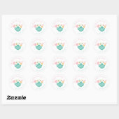 Sticker Rond Preppy Whimsical Tea Party (Feuille)
