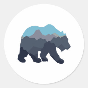 STICKER ROND PRÈS DES LACS DE MONTAGNE