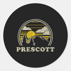 Sticker Rond Prescott Arizona Az T Shirt Vintage Randonnée Mont