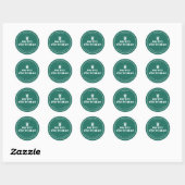 Sticker Rond Présenté Avec Une Bow Christmas Custom (Feuille)
