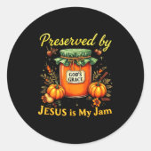 Sticker Rond Preserved By God’s Grace Jesus Jam Strawberry Cute (Devant)