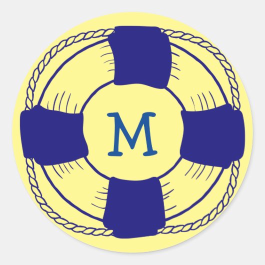 Sticker Rond Préserver la vie avec Monogramme (Devant)