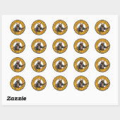 Sticker Rond Préserver le droit à l'arme à l'ours - 2e amendeme (Feuille)
