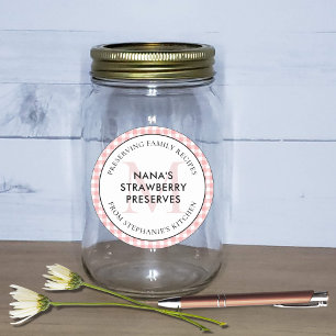 Sticker Rond Préserver les recettes familiales Rouge En vichy M