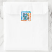 Sticker Rond Préserver les rivages - Protéger la faune (Sac)