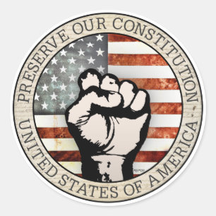 Sticker Rond Préserver Notre Constitution