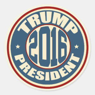 Sticker Rond Président 2016 de Donald Trump