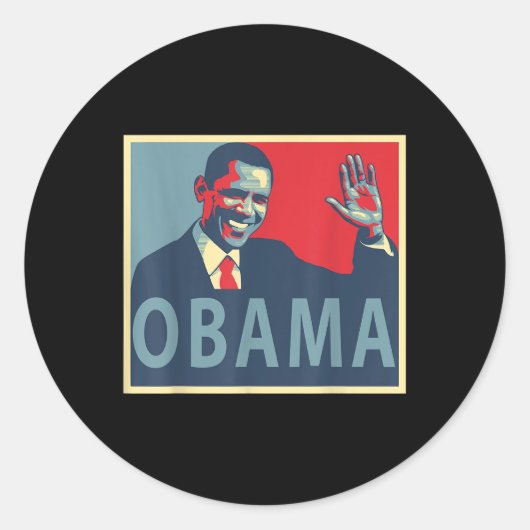 Sticker Rond Président Barack Obama (Devant)