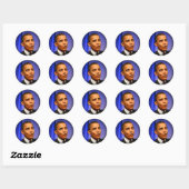 Sticker Rond Président Barack Obama (Feuille)