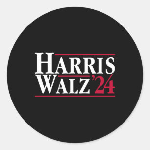 Sticker Rond Président Kamala Harris Tim Walz Vp Brat Cat Ladie