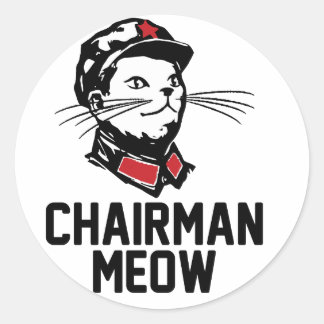 Sticker Rond Président Meow (Mao) Design