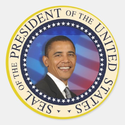 Sticker Rond Président Obama (Devant)