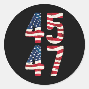 Sticker Rond Président Trump 2024 Vintage 45 47 États-Unis en d